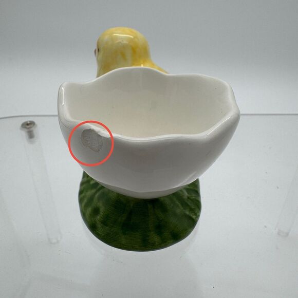 Bordallo Pinheiro For Sur La Table Egg Cup Cracked Eggshell with Chick Portugal - Picture 6 of 8